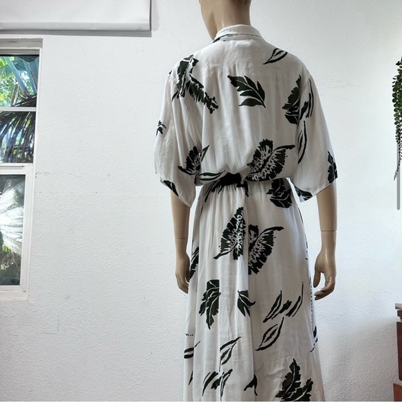 WARREN Z maxi button front leaf print dress size:14 - Picture 7 of 16